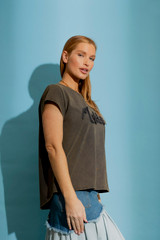 Dark Taupe Washed Cornelli T-Shirt