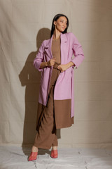 Pink/Coffee Euro Splice Trench
