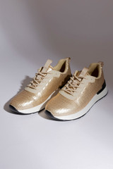Gold/Black Sequin Sneaker