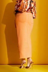 Orange Cargo Jean Skirt