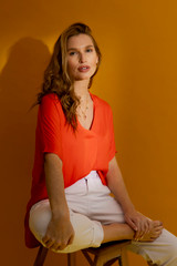 Orange Silky Bondi Top