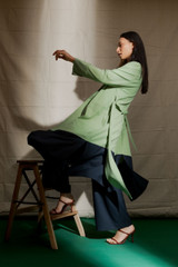 Mint / Navy Euro Splice Trench