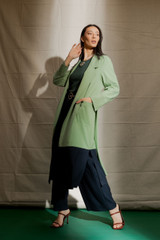 Mint / Navy Euro Splice Trench