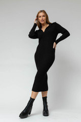 Black Cable Knit Dress