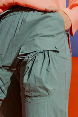 Teal Parachute Cargo Pant