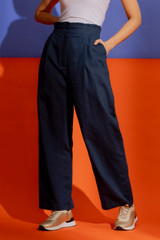 Navy Linen Vogue Pant