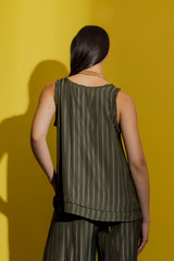 Khaki Frill Bell Cami