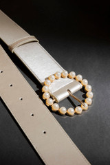 Pewter Pearl Buckle Belt