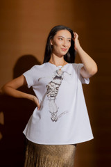 White Sequin Dancer T-Shirt
