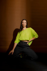 Neon Silky Hi-Lo Top