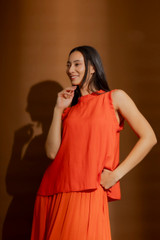 Orange Ruffle Cami