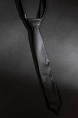 Black Faux Leather Tie