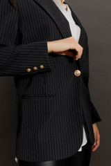 Black Stripe Oversized Blazer