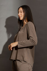 Cocoa Washed Long Sleeve Top
