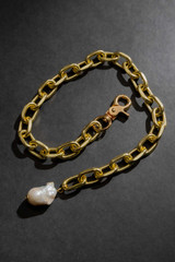 Gold Baroque Pearl Necklace