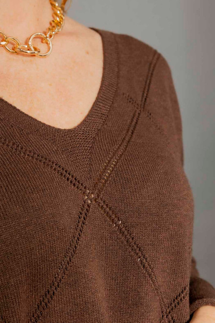 Cocoa Criss-Cross V-Neck Jumper