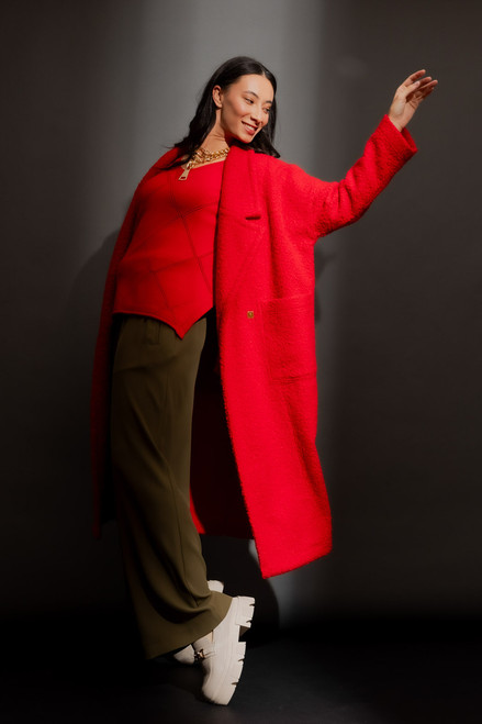 Motto Fashions | Red Cocoon Coat