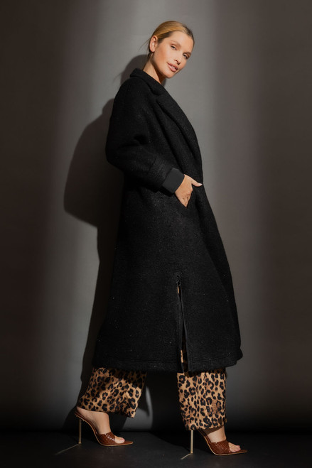 Black Lurex Zip Coat - FINAL SALE