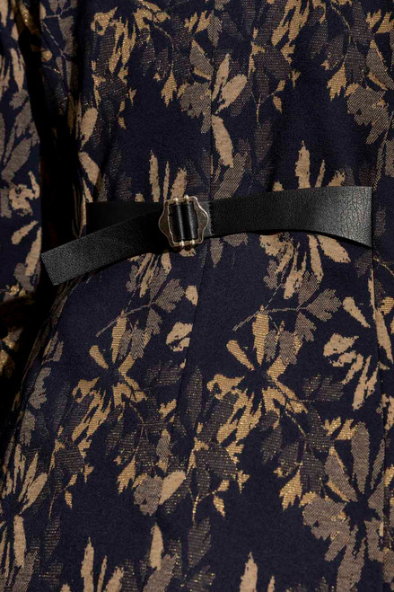 Navy/Gold Back Belted Sisca Blazer
