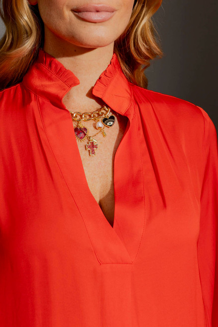 Light Red Ruffle Blogger Shirt