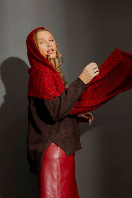 Burgundy Hoodie Scarf
