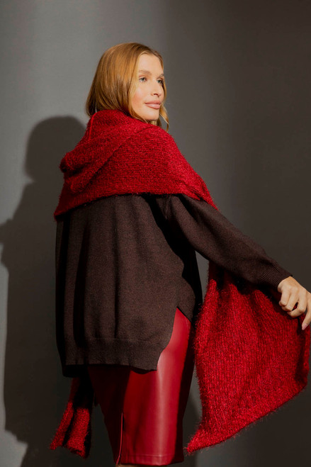 Burgundy Hoodie Scarf