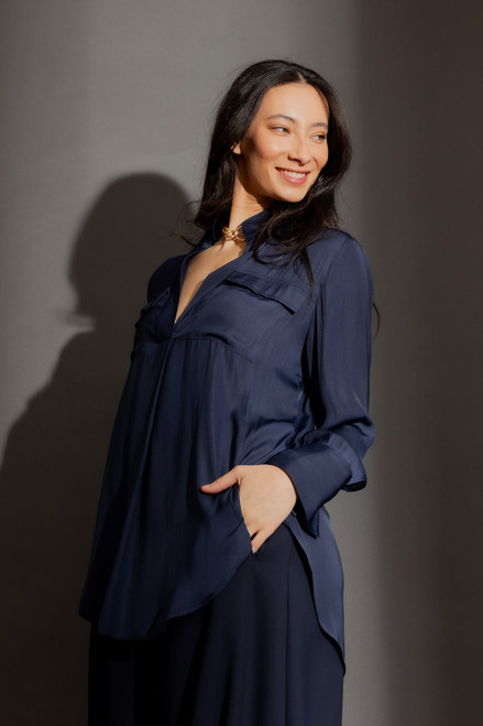 Navy Cargo Blogger Shirt