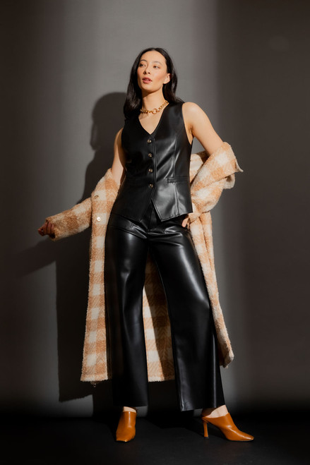 Black Faux Leather Vest