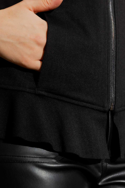 Black Ponte Frill Vest
