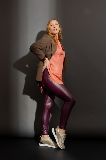 Burgundy Croc Coated Miracle Pant 2.0