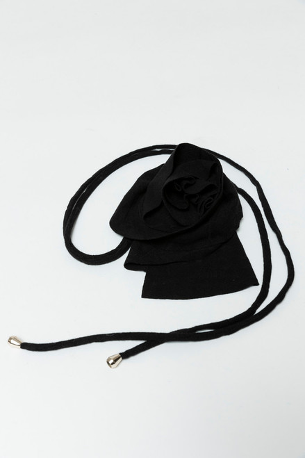 Black Silky Rosette Belt