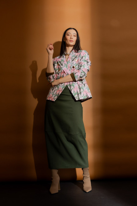 Khaki Bengaline Balloon Skirt - FINAL SALE