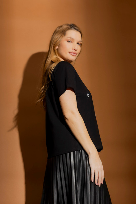 Black Diamante Charm Tee- FINAL SALE