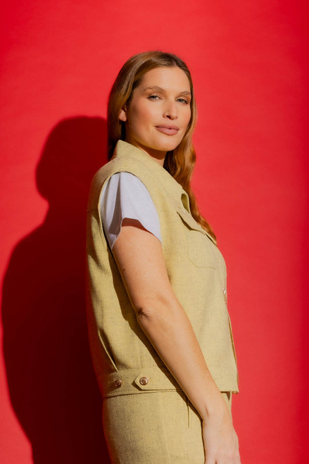Lemon Tweed Vest- FINAL SALE