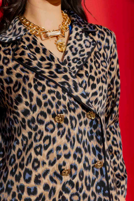 Blue Animal Silky Piped Shirt- FINAL SALE