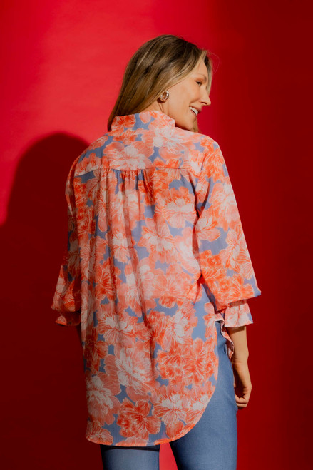 Orange Floral Femme Blogger Shirt