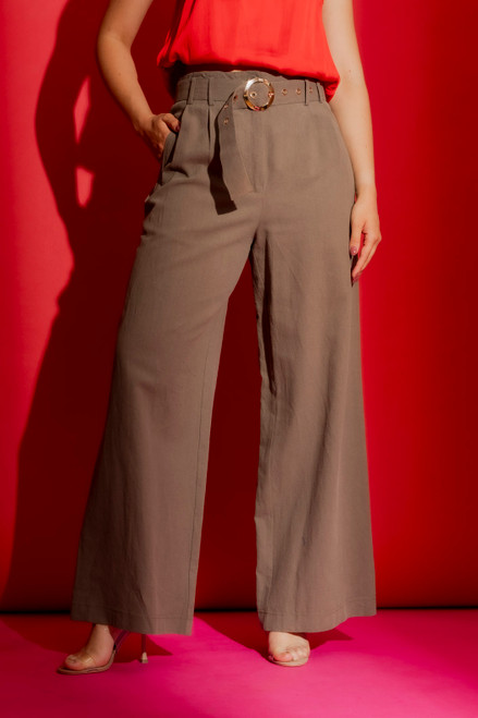 Khaki Sandwashed Linen Cleo Pant– FINAL SALE