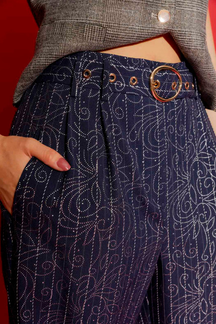 Navy Embellished Cleo Pant– FINAL SALE