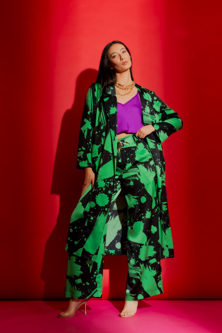 Black/Green Print Trench Coat– FINAL SALE
