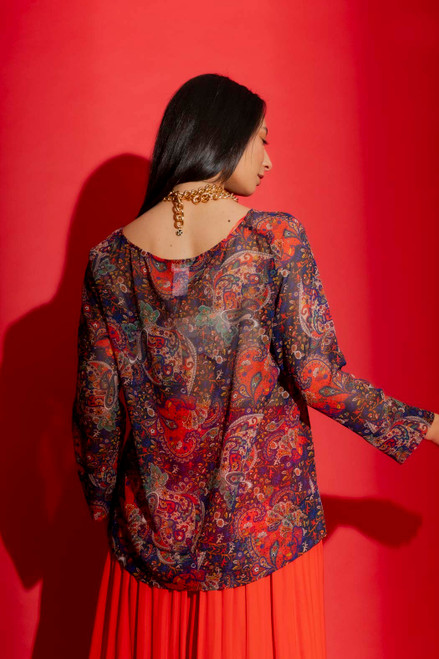 Red Paisley Chiffon Top – FINAL SALE