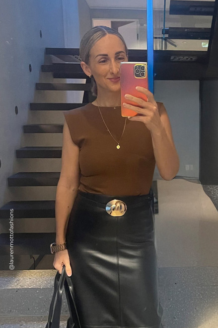 Gold Leather Dome Belt Gold Leather Dome Belt