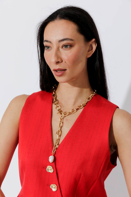 Gold Baroque Long Pearl Necklace