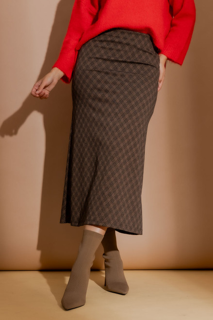 Mocha Check Skirt