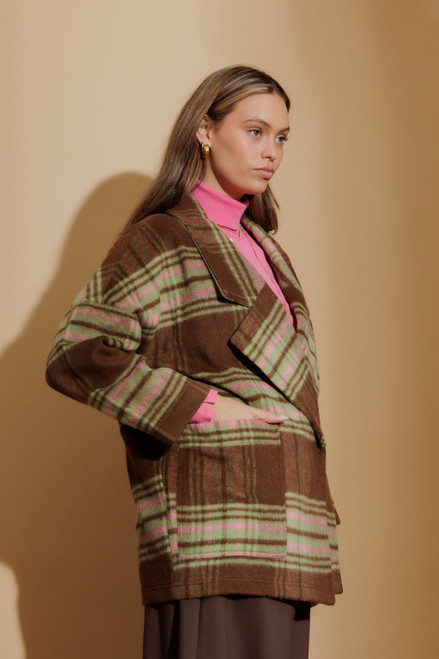 Chocolate Cropped Cocoon Coat