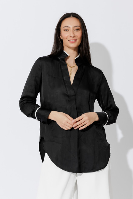 Black Trimmed Blogger Shirt