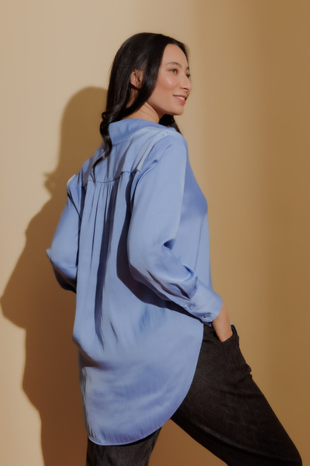 Cornflower Piped Front Blogger Shirt