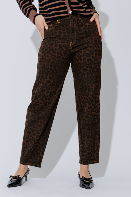 Brown Animal Barrel Jean