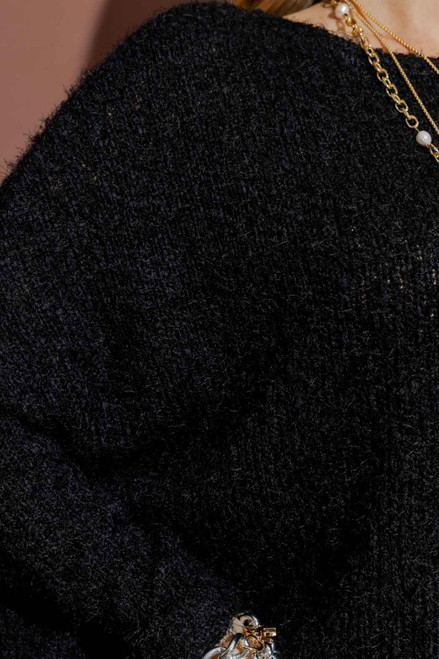Fluffy Asymmetric Knit Jumper
