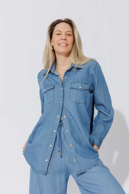 Mid Denim Tencel Vintage Shirt