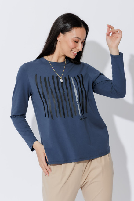 Navy Lines Long Sleeve T-Shirt